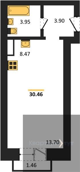 Продаётся студия, 30.46 м²