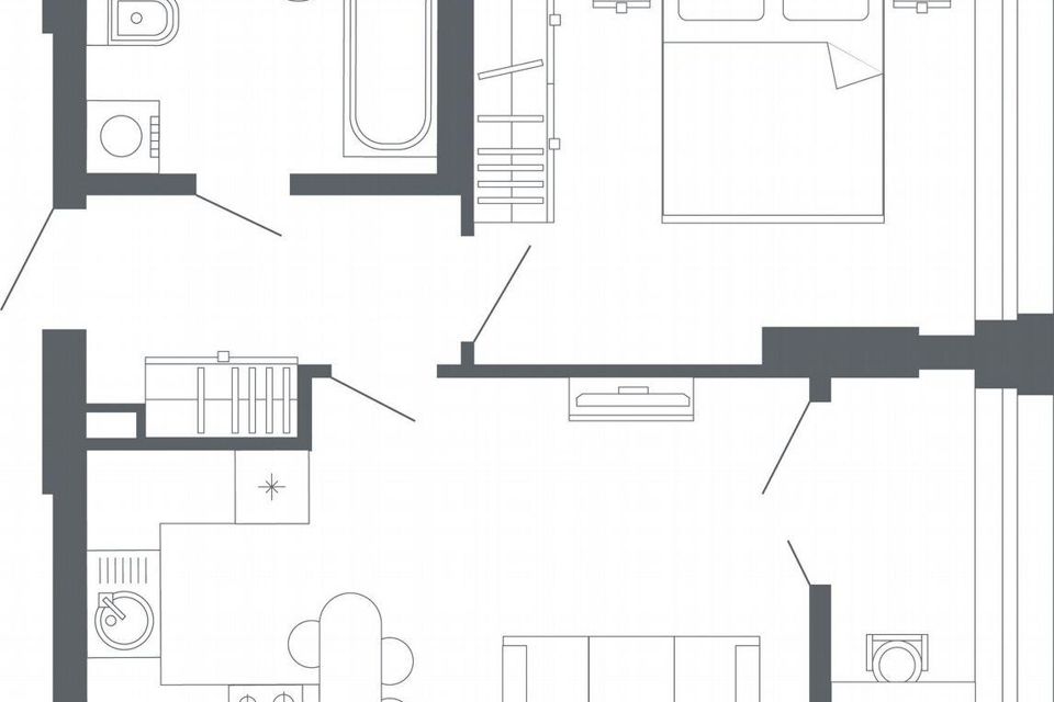 Продаётся 1-комнатная квартира, 42.3 м²