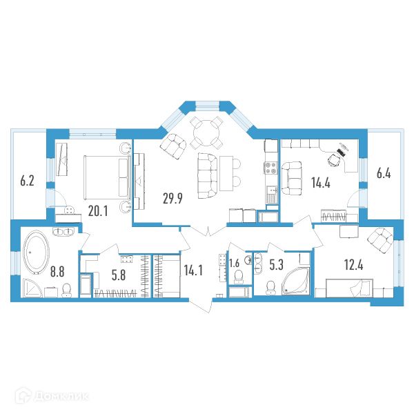 Продаётся 3-комнатная квартира, 118.7 м²