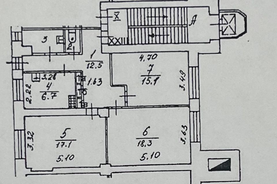 Продаётся 3-комнатная квартира, 75.5 м²