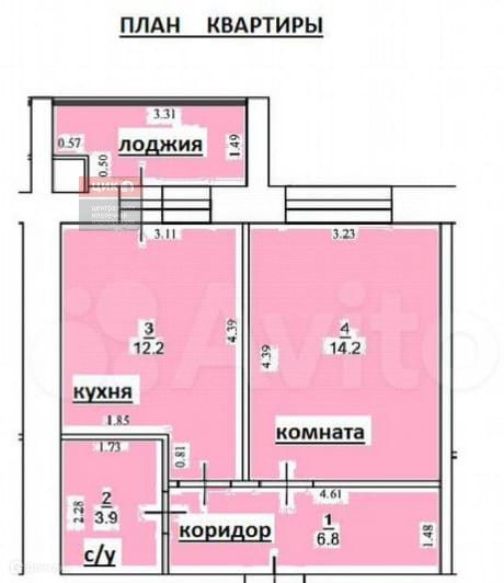 Продаётся 1-комнатная квартира, 36.4 м²