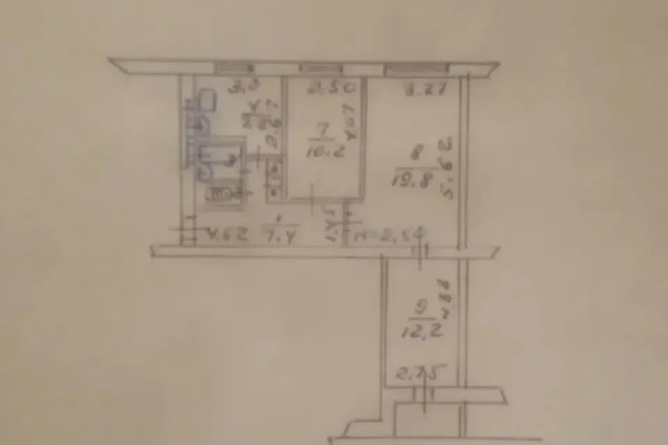 Продаётся 3-комнатная квартира, 60.3 м²