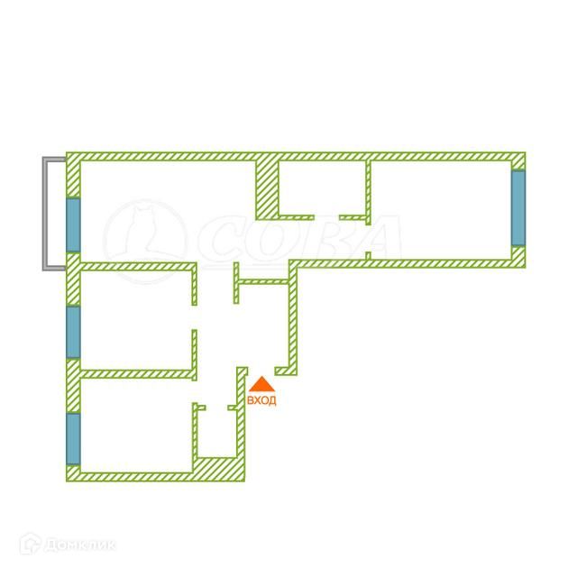 Продаётся 3-комнатная квартира, 78.4 м²