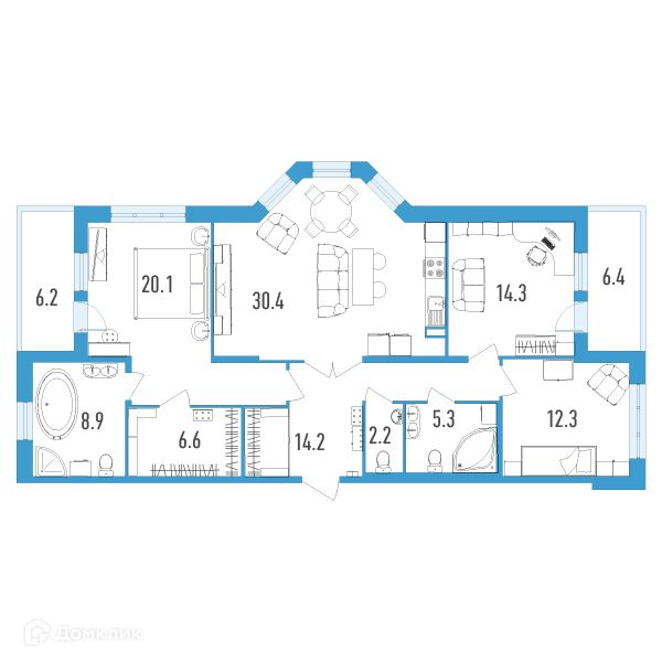Продаётся 3-комнатная квартира, 120.6 м²