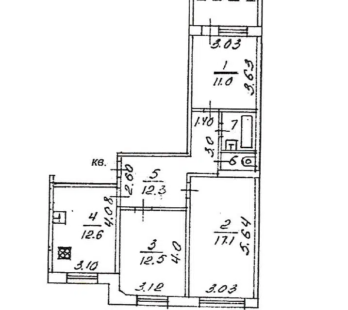 Продаётся 3-комнатная квартира, 70.4 м²