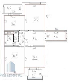 Продаётся 3-комнатная квартира, 83 м²