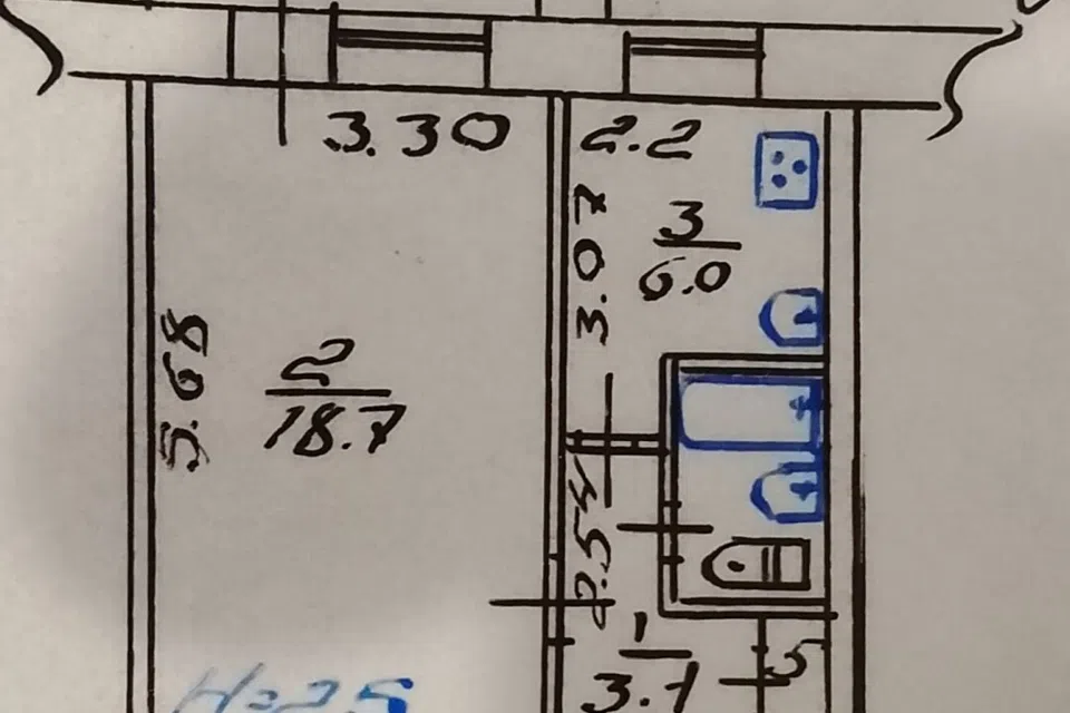Продаётся 1-комнатная квартира, 31.6 м²