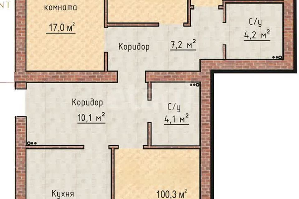 Продаётся 4-комнатная квартира, 99.6 м²