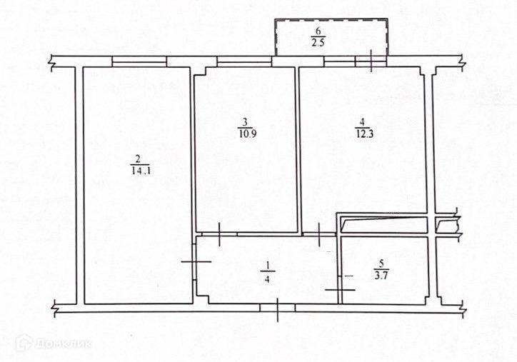 Продаётся 2-комнатная квартира, 45.4 м²