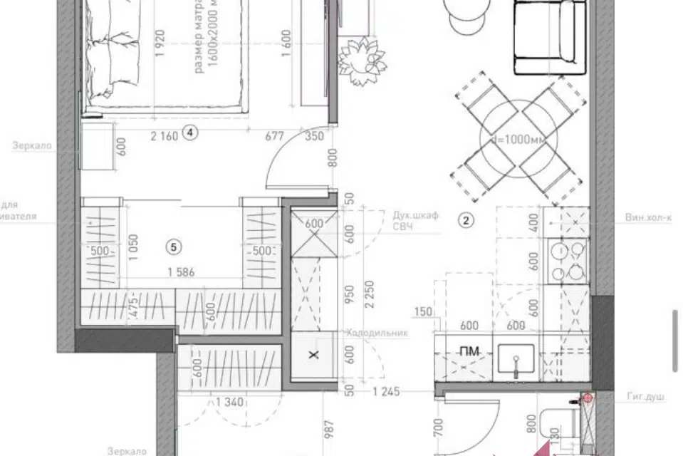 Продаётся 1-комнатная квартира, 59 м²