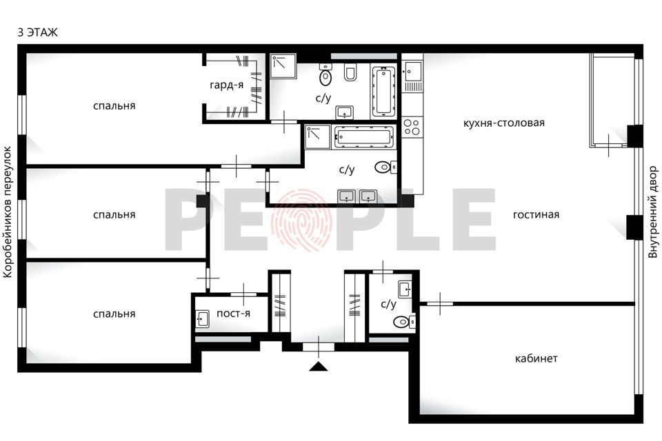 Продаётся 4-комнатная квартира, 213.4 м²