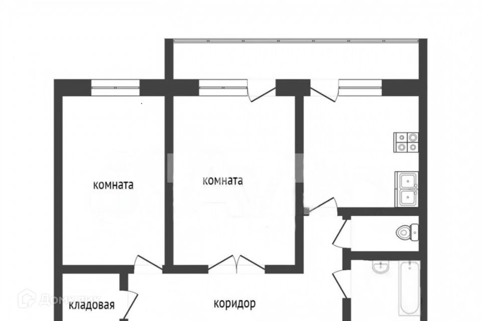 Продаётся 2-комнатная квартира, 55 м²