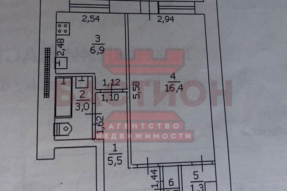 Продаётся 1-комнатная квартира, 40.5 м²