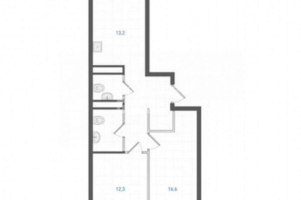 Продаётся 2-комнатная квартира, 59.95 м²