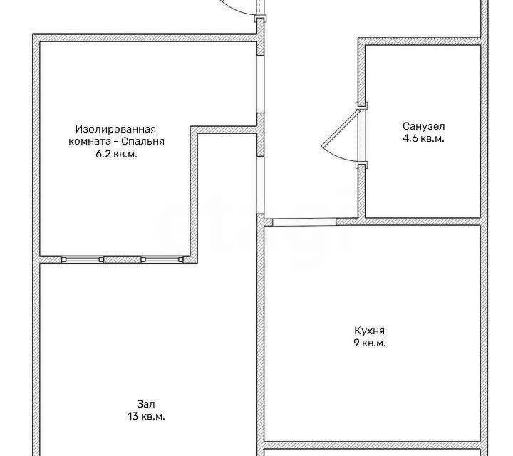 Продаётся 1-комнатная квартира, 41.7 м²