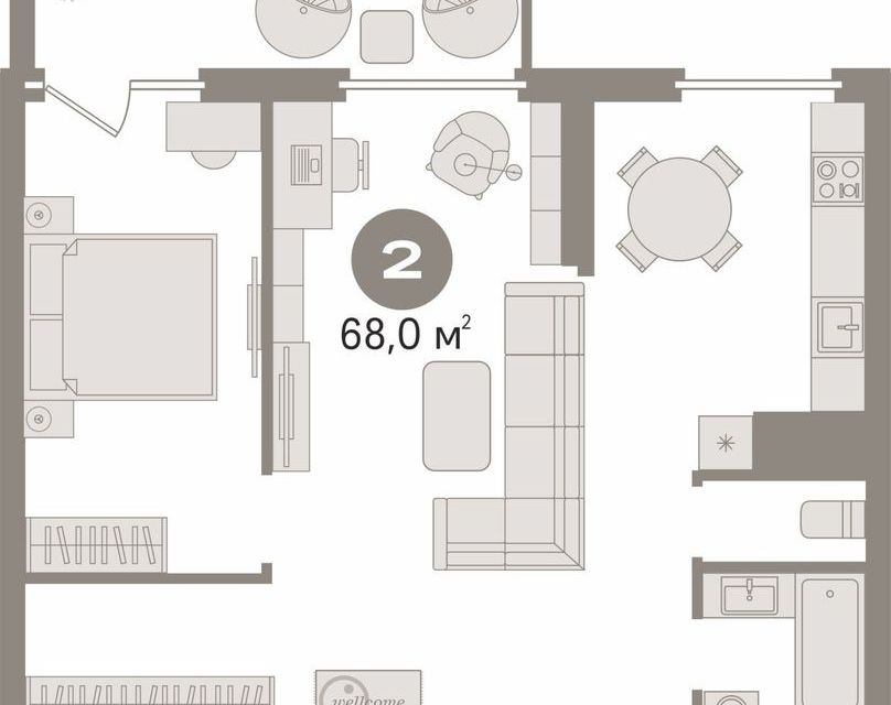 Продаётся 2-комнатная квартира, 68 м²
