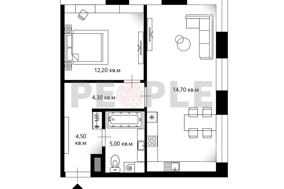 Продаётся 2-комнатная квартира, 49.5 м²