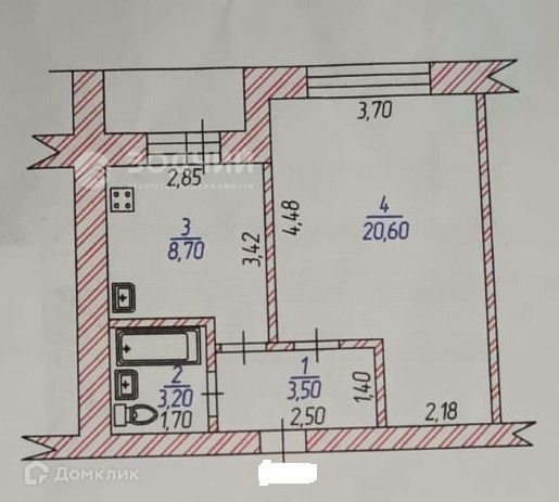 Продаётся 1-комнатная квартира, 36 м²