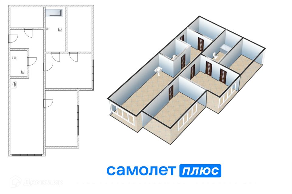 Продаётся 3-комнатная квартира, 86.2 м²