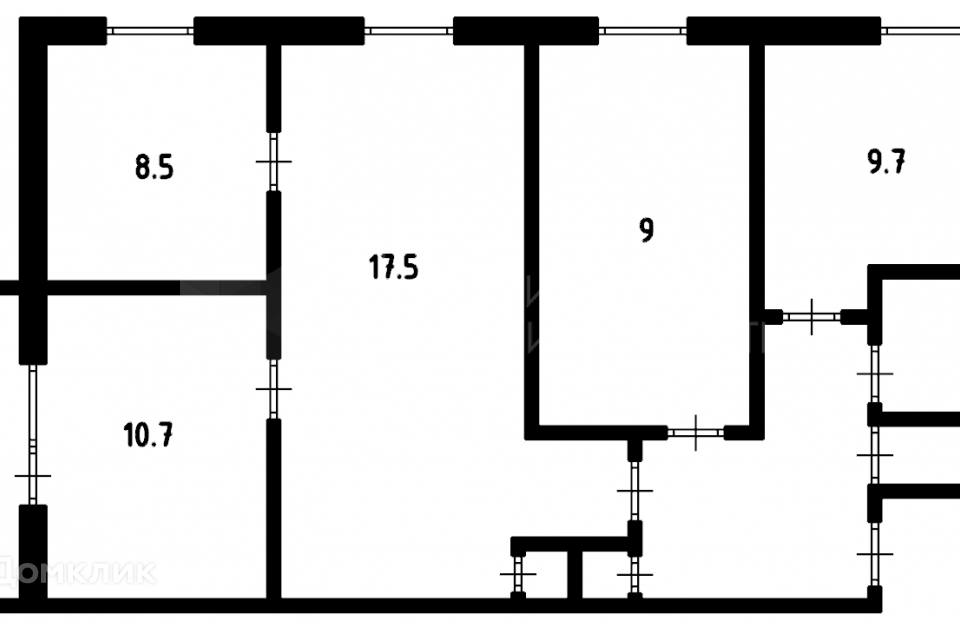 Продаётся 4-комнатная квартира, 58.9 м²
