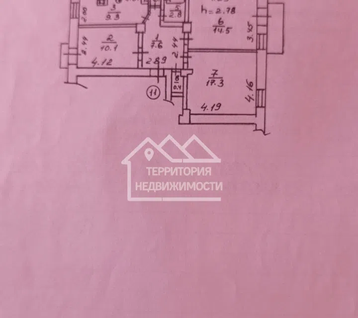 Продаётся 3-комнатная квартира, 63.9 м²