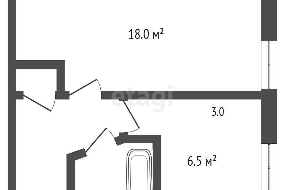 Продаётся 1-комнатная квартира, 31 м²