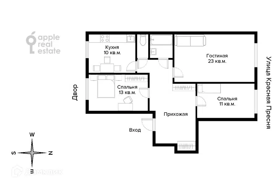 Продаётся 3-комнатная квартира, 80.4 м²
