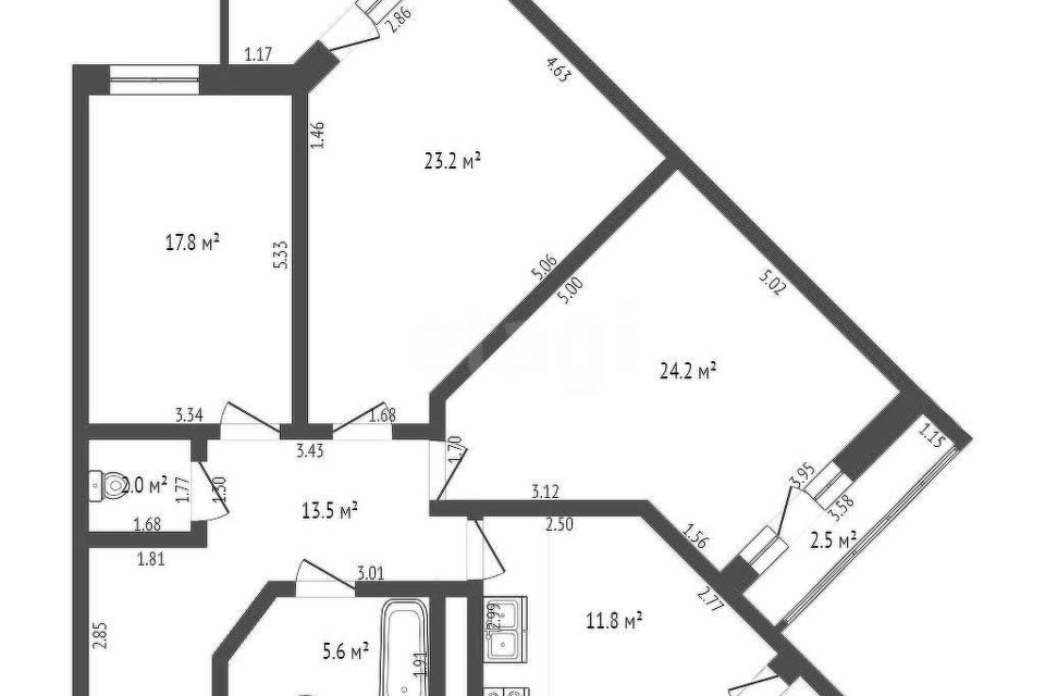 Продаётся 3-комнатная квартира, 98.1 м²