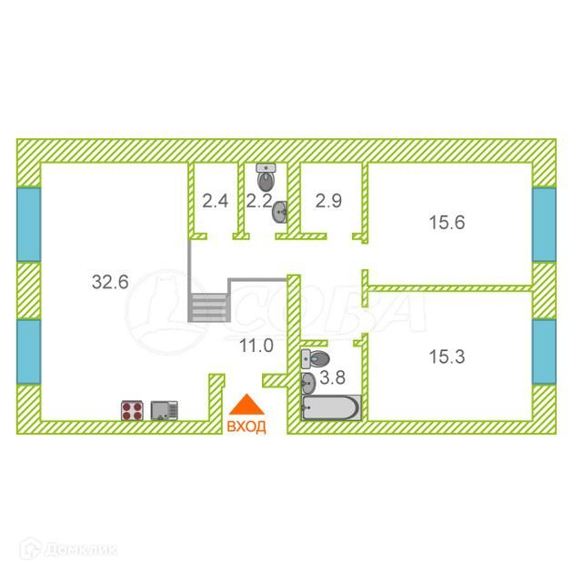 Продаётся 3-комнатная квартира, 91 м²