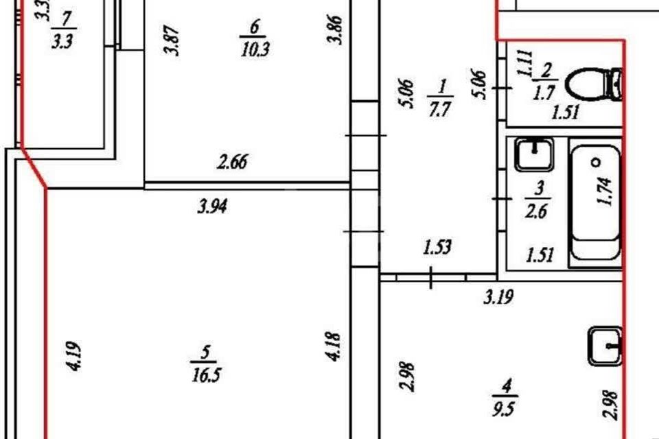Продаётся 2-комнатная квартира, 50 м²