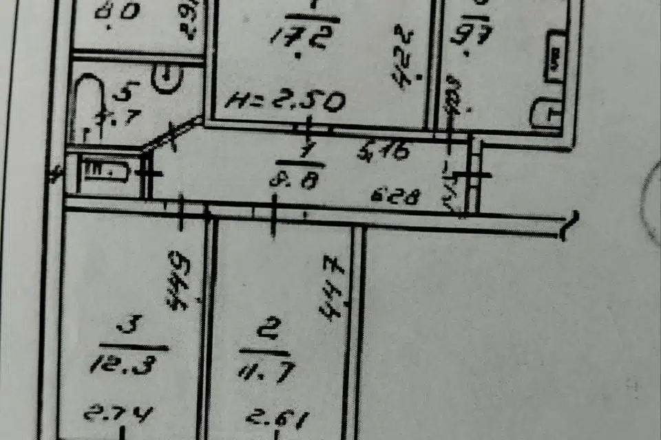 Продаётся 4-комнатная квартира, 78.1 м²