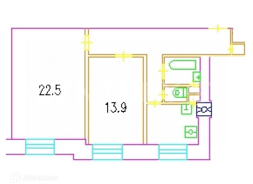 Продаётся 2-комнатная квартира, 60 м²