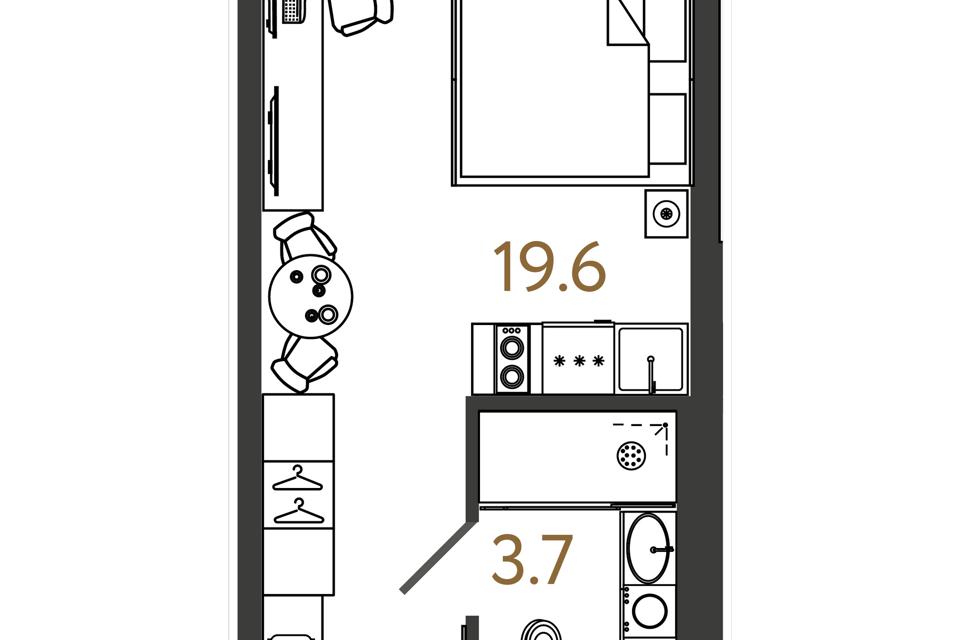 Продаётся студия, 23.3 м²