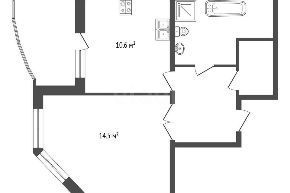 Продаётся 1-комнатная квартира, 39.1 м²