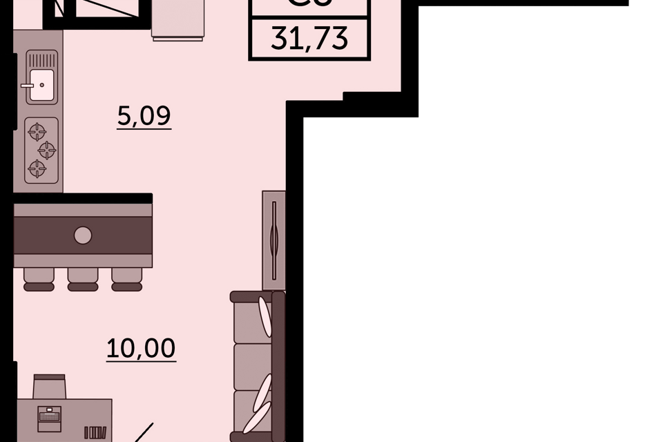 Продаётся студия, 31.3 м²