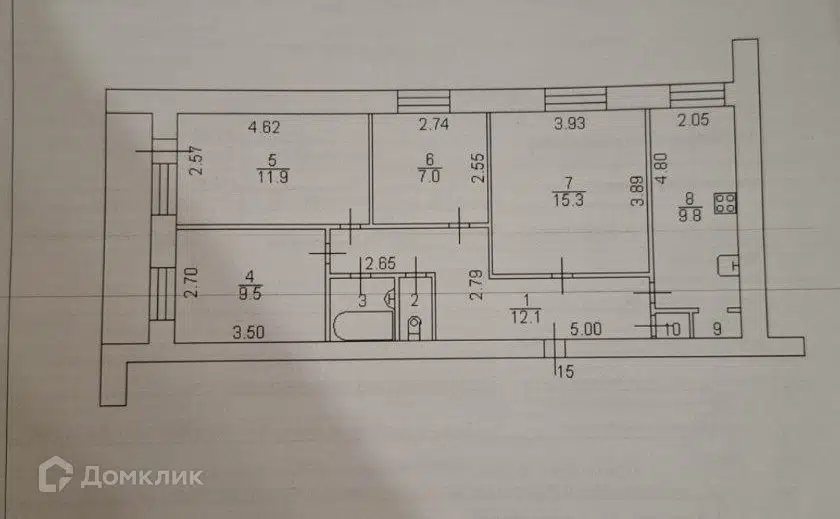 Продаётся 4-комнатная квартира, 70.6 м²