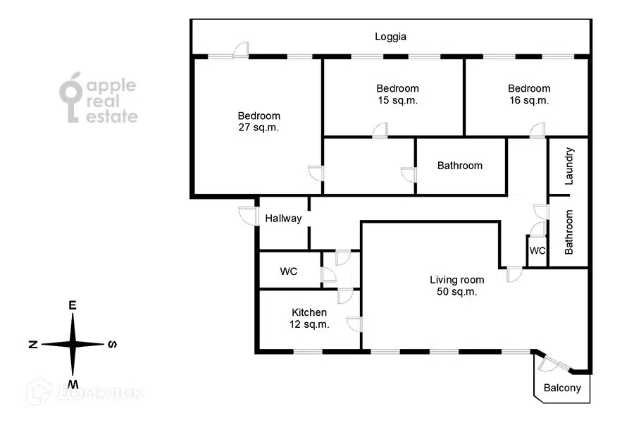 Продаётся 4-комнатная квартира, 165.1 м²
