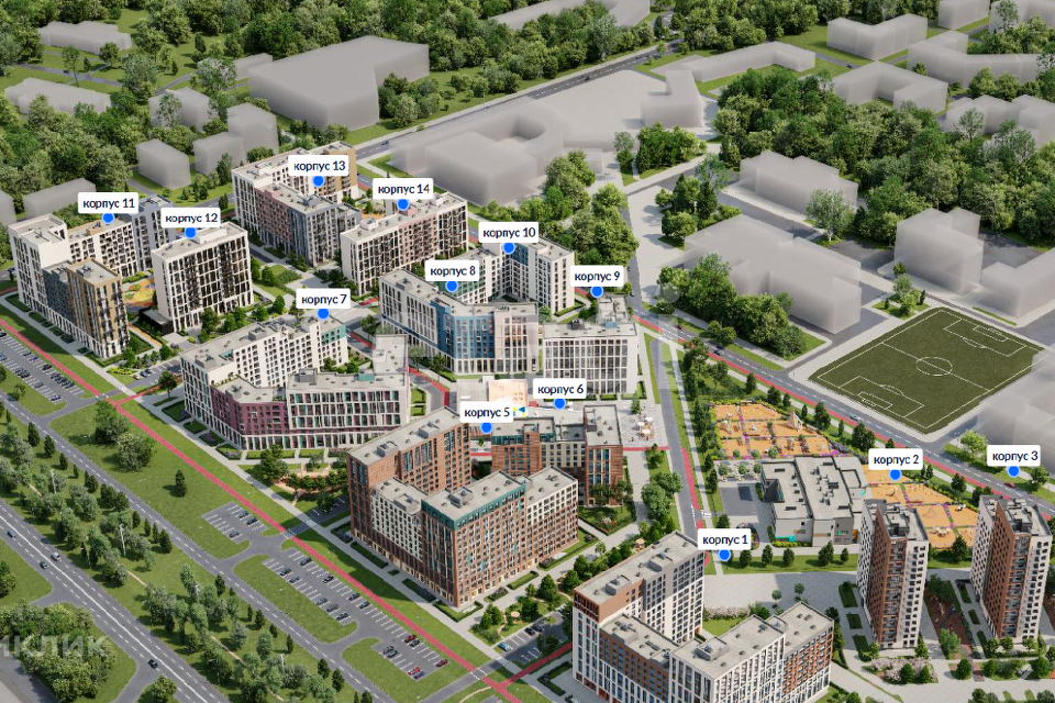 Продаётся 1-комнатная квартира, 41.7 м²