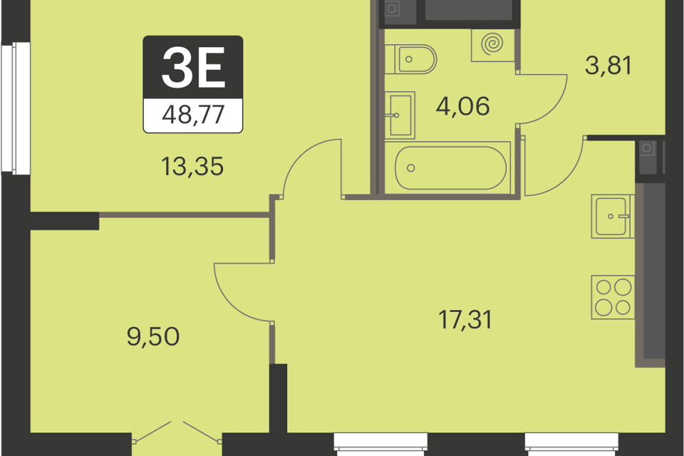 Продаётся 2-комнатная квартира, 49 м²