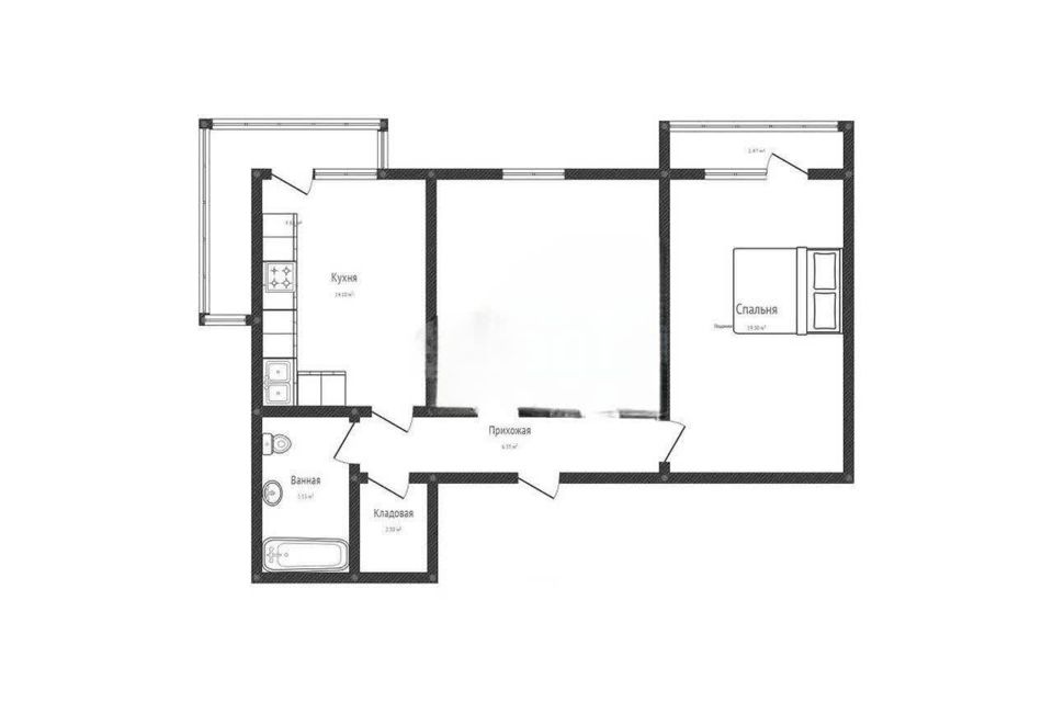 Продаётся 2-комнатная квартира, 64.6 м²