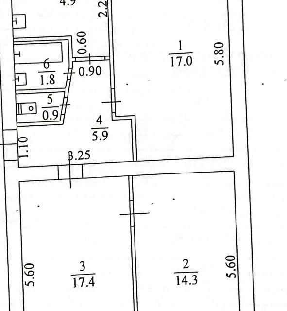 Продаётся 3-комнатная квартира, 62.4 м²