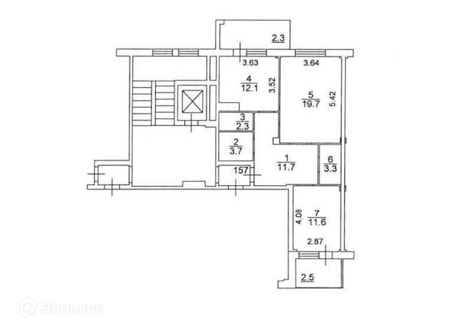 Продаётся 2-комнатная квартира, 64.4 м²