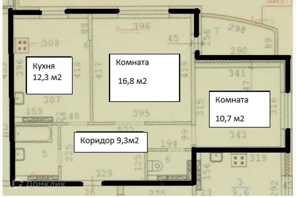 Продаётся 2-комнатная квартира, 55 м²