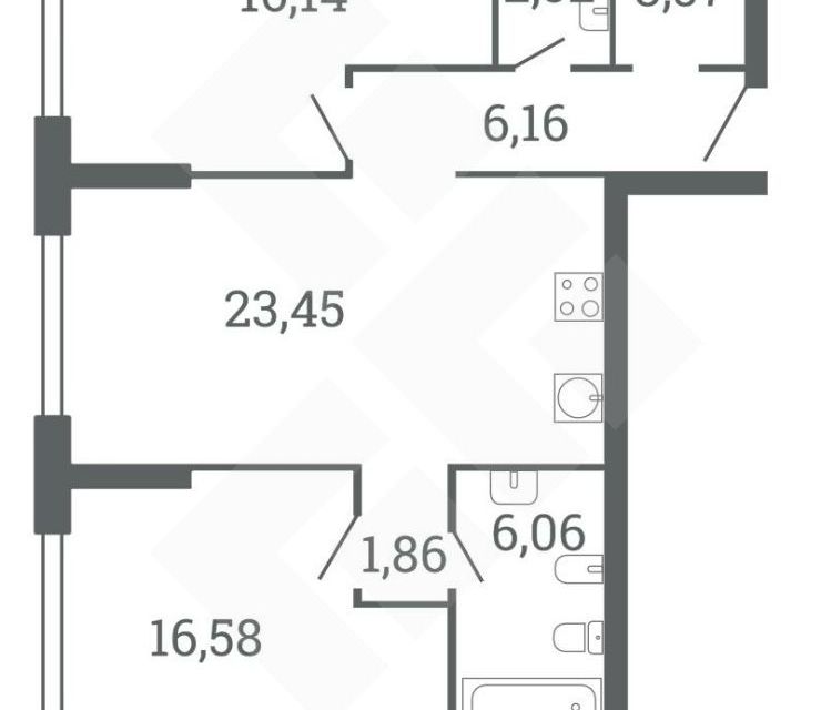 Продаётся 2-комнатная квартира, 72 м²