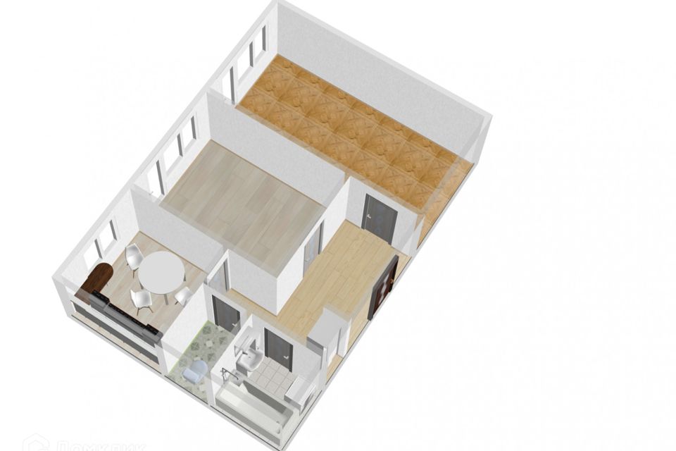 Продаётся 2-комнатная квартира, 46.7 м²