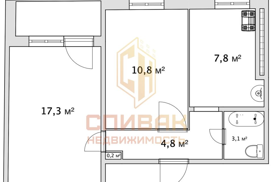 Продаётся 2-комнатная квартира, 45 м²