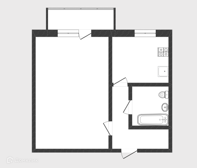Продаётся 1-комнатная квартира, 34.6 м²