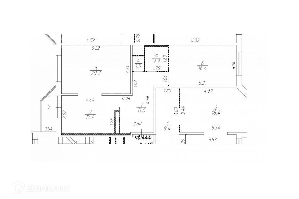 Продаётся 2-комнатная квартира, 64.9 м²