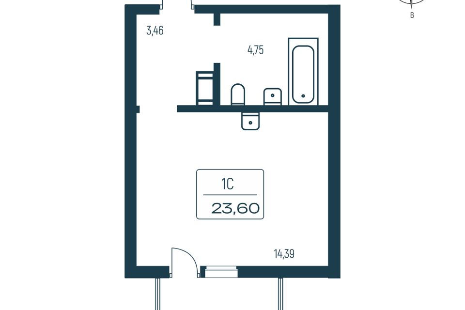 Продаётся студия, 22.2 м²