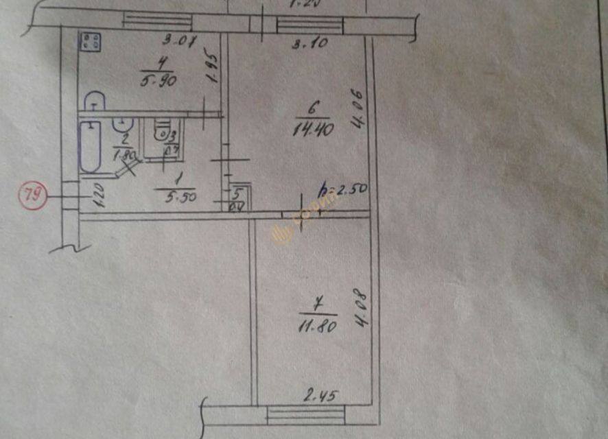 Продаётся 2-комнатная квартира, 41.7 м²